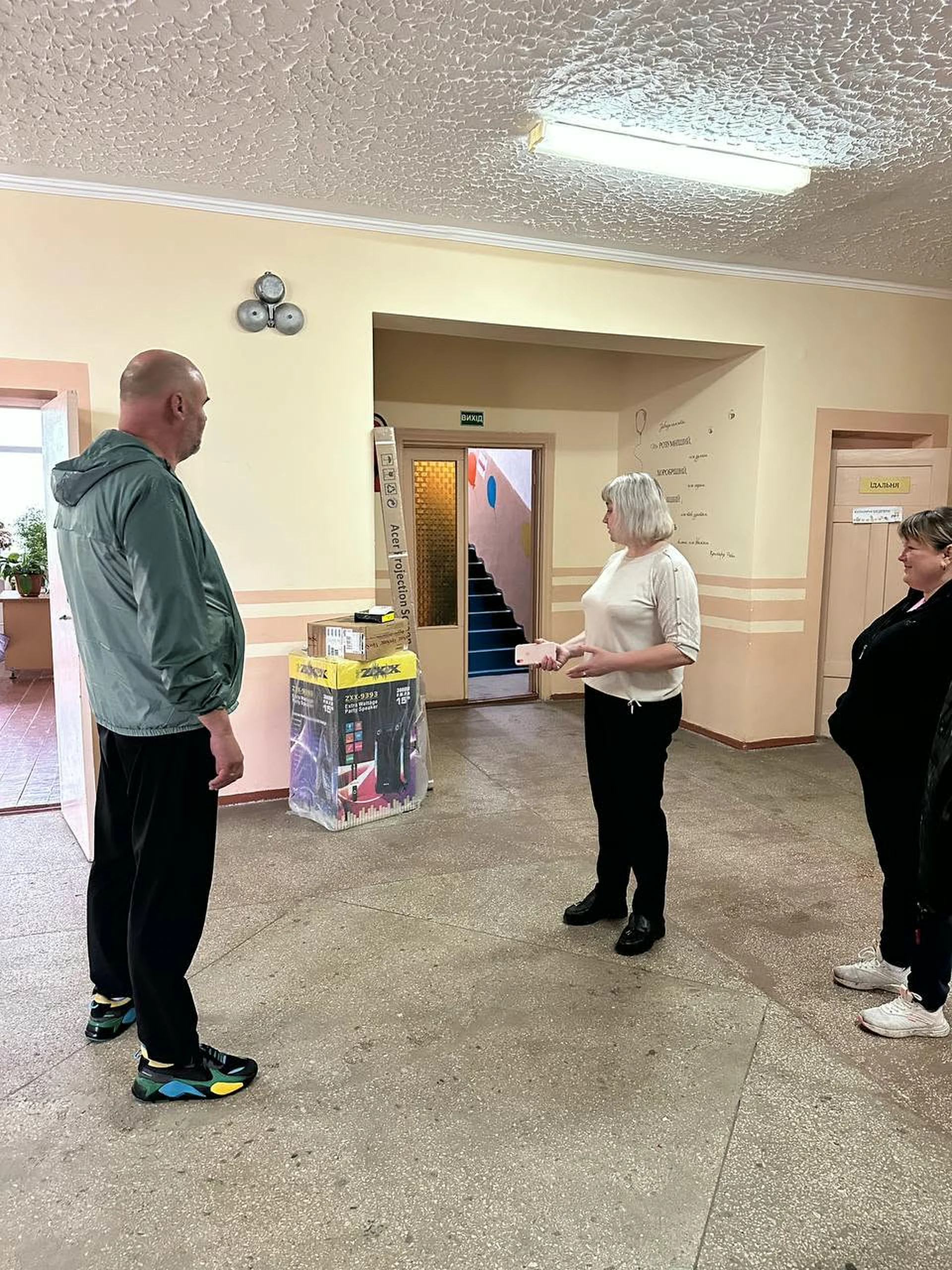 Equipment handover at Galuzia Gymnasium